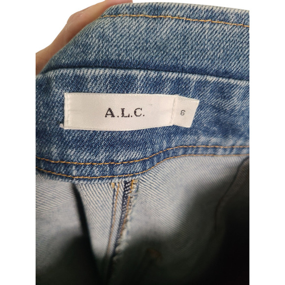 A.L.C Luke High Waist Straight Leg Denim Pants Size 6 - Picture 6 of 11
